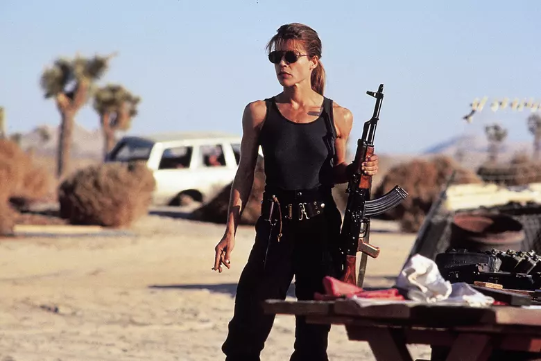 Linda Hamilton as Sarah Conner in Terminator 2